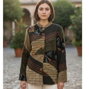 Julia Kim Tapestry Jacket Women S Patchwork Velvet Embroidered Art Brocade Boho